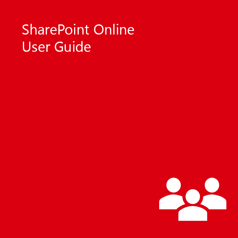 red abstract cover for Sharepoint user guide